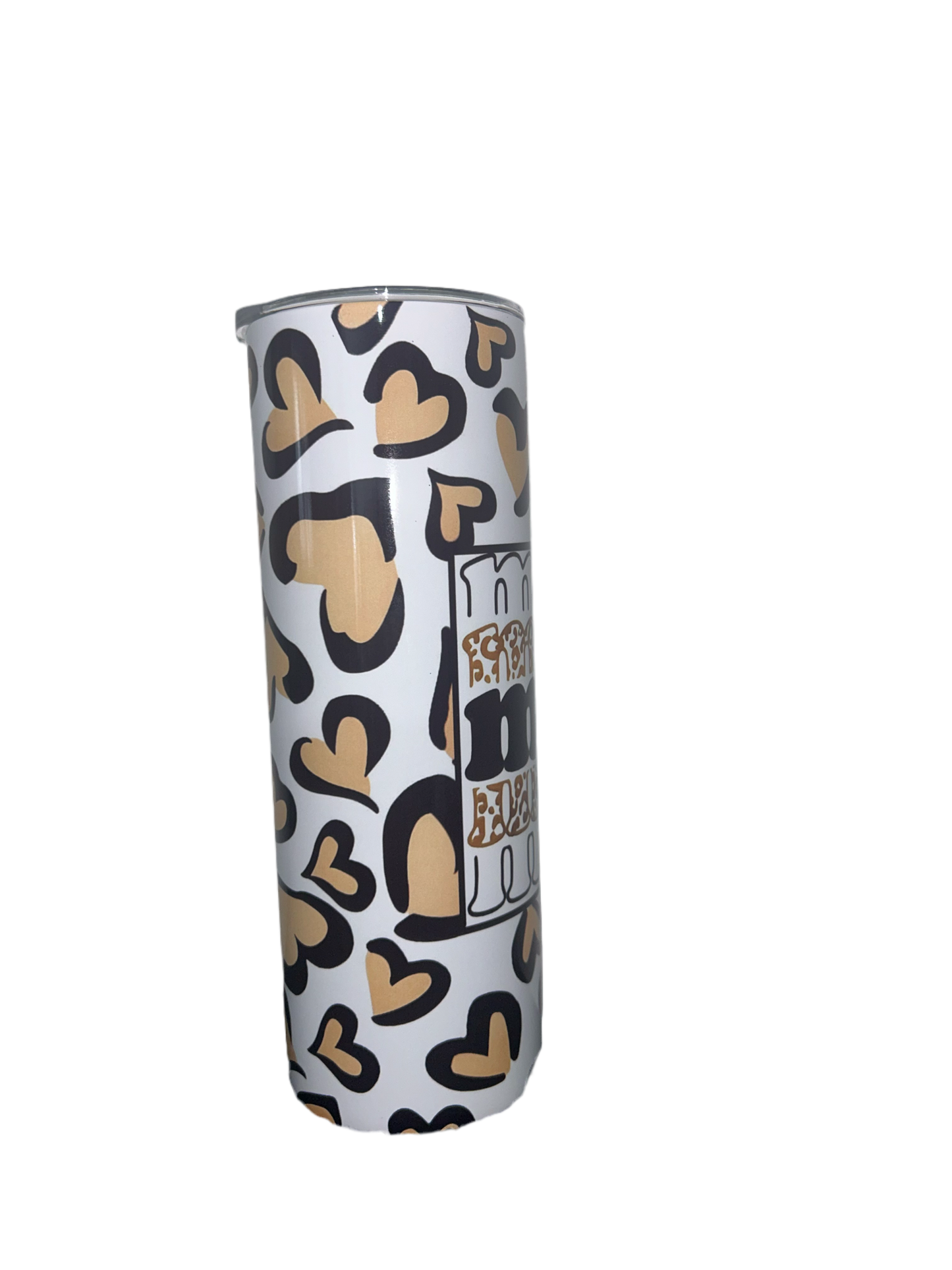 20oz Tumbler drinking cup “mama” design heart leopard print mom stainless steel double wall vacuum sealed