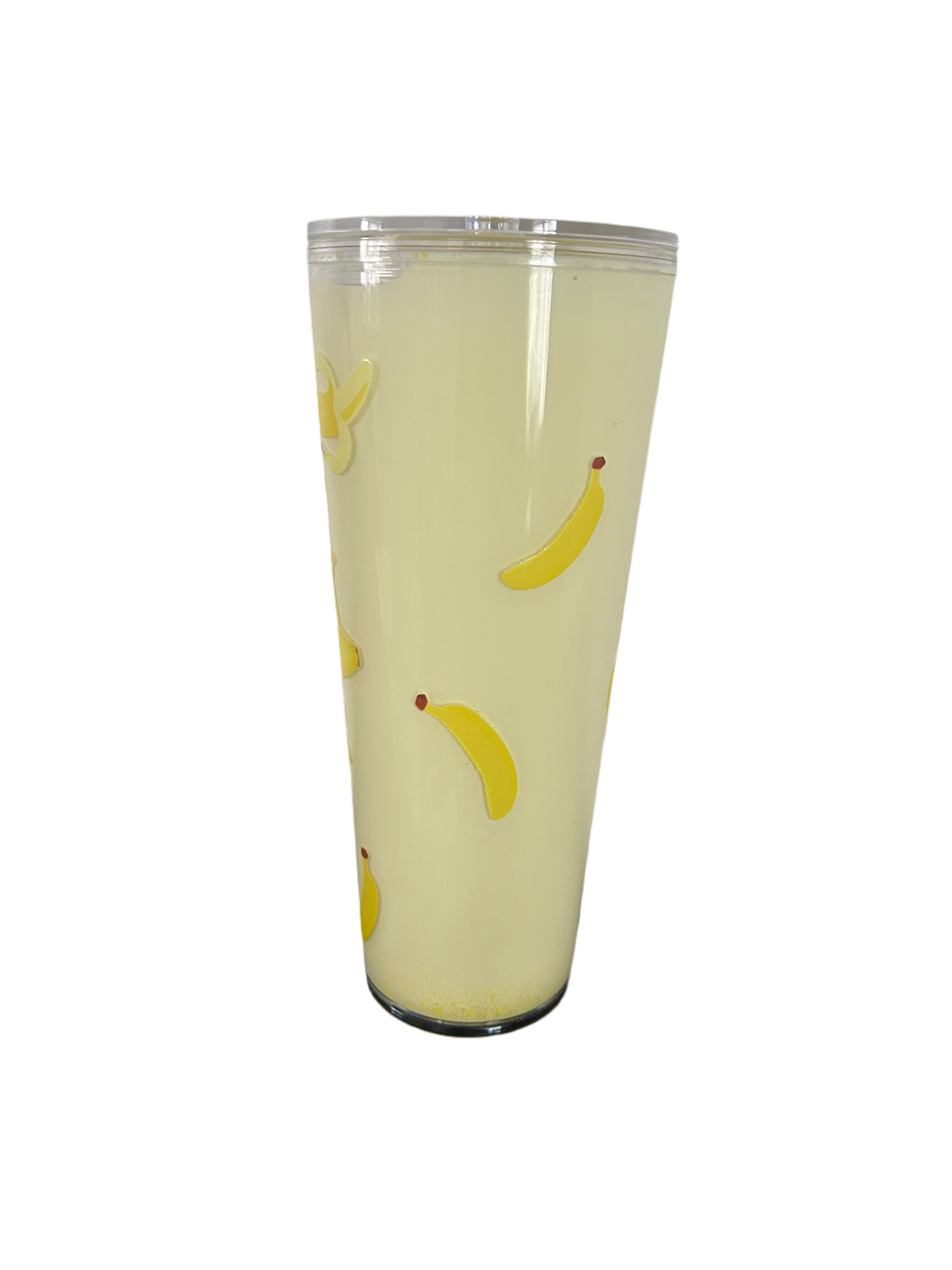 24oz Snowglobe tumbler drinking cup banana milkshake design yellow