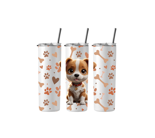 20oz Tumbler stainless steel double wall vacuum sealed with dog design