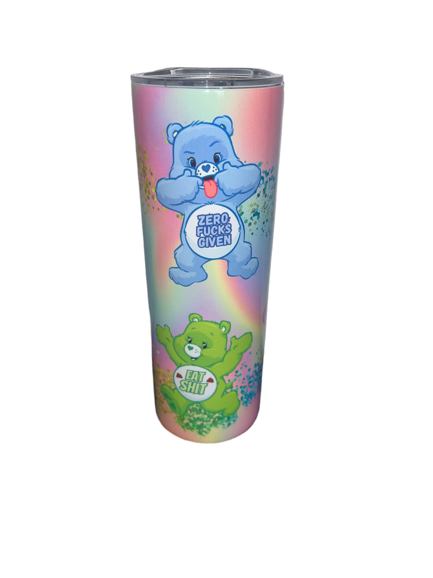 20oz Tumbler stainless steel double walled vacuum sealed with swear bear design drinking cup