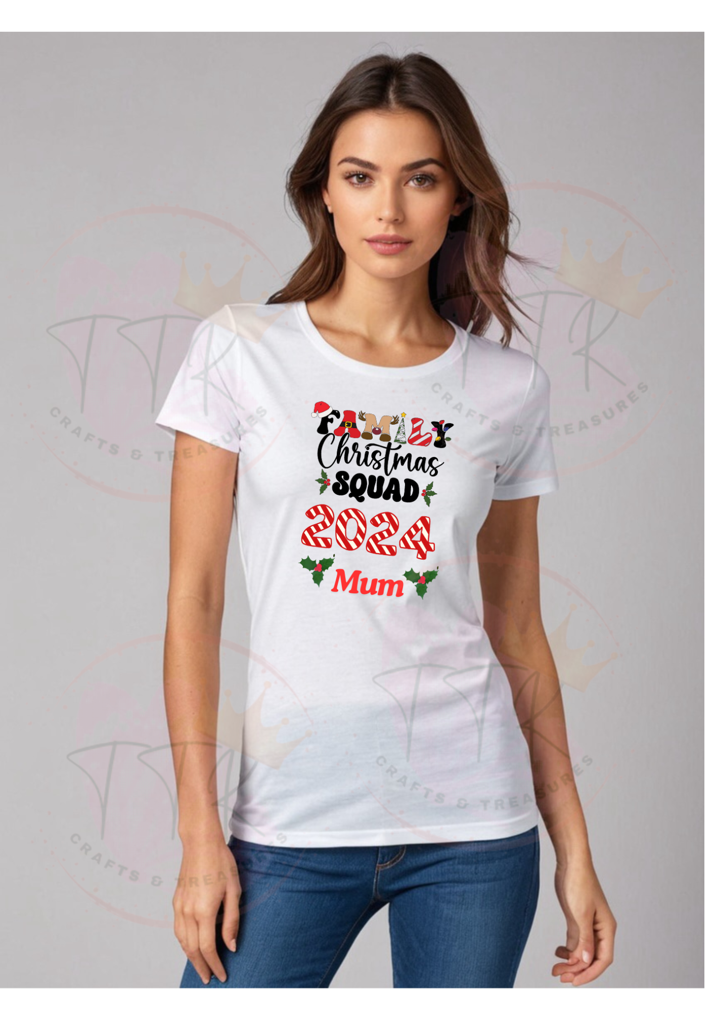 Christmas Unisex adult T-shirt white 100% polyester