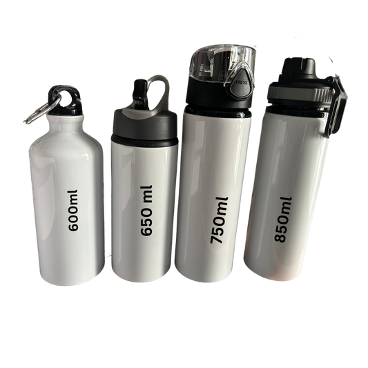 Water bottle various sizes can be customised with any photo, name and message